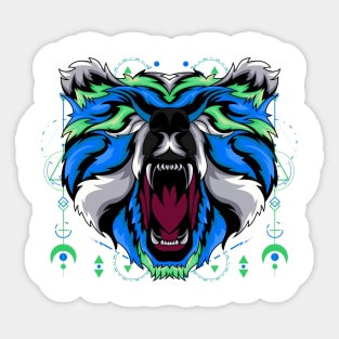 roar bear vintage Sticker